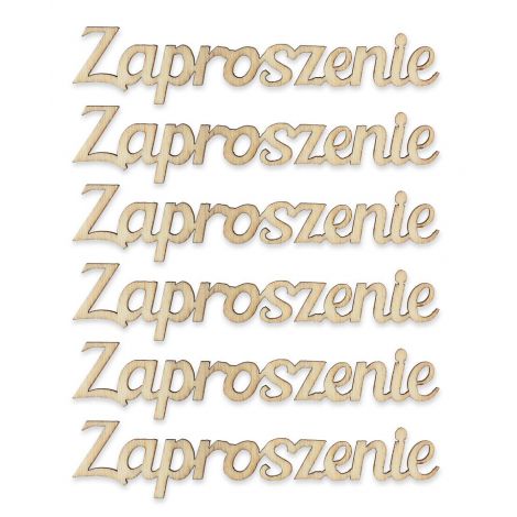 Ozdoby Drewniane Argo Napisy - Zaproszenie, 6szt