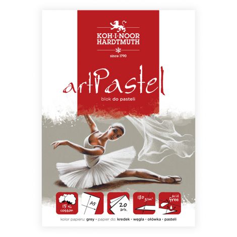 Blok do pasteli Koh-i-Noor Artpastel A5/20/180g, grey