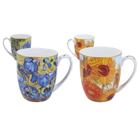 Komplet dwóch kubków Carmani 450ml - V. van Gogh, Słoneczniki i Irysy - 2
