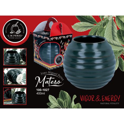 Naczynie Ceramiczne do Yerby Carmani 400ml - Zielono-szara opona