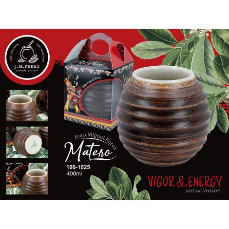 Naczynie Ceramiczne do Yerby Carmani 400ml - Brązowa opona