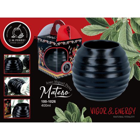 Naczynie Ceramiczne do Yerby Carmani 400ml - Czarna opona
