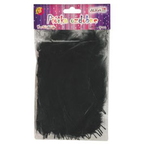Piórka dekoracyjne Aliga 10-12cm Czarne, 50szt