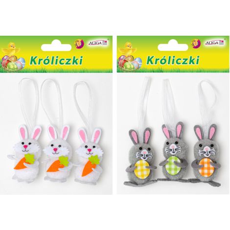 Króliczki Aliga z zawieszką, 7cm