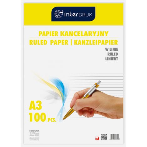 Papier Kancelaryjny Interdruk A3/100 linia