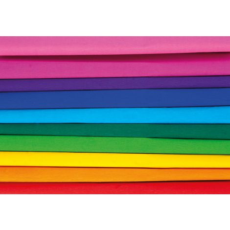 Bibuła marszczona Happy Color 25x200cm TĘCZA MIX 10 kolorów, 10 rolek
