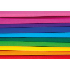 Bibuła marszczona Happy Color 25x200cm TĘCZA MIX 10 kolorów, 10 rolek