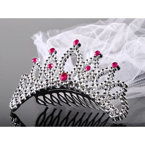 Tiara z welonem, srebrna