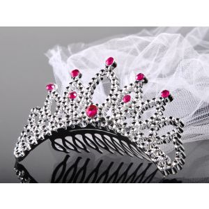 Tiara z welonem, srebrna