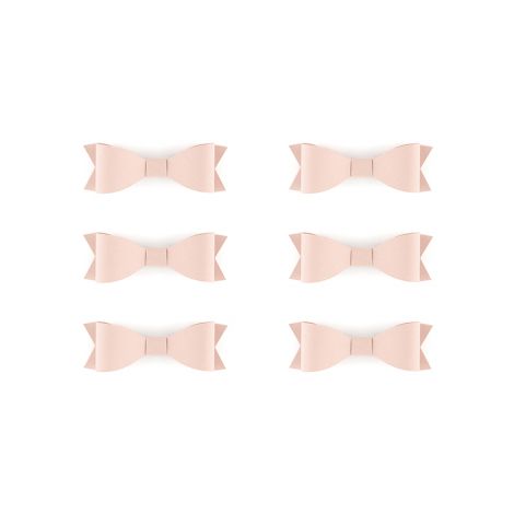 Dekoracje papierowe Kokardki, 5,5 x 2 cm, pudrowy róż, 6 sztuk - 3