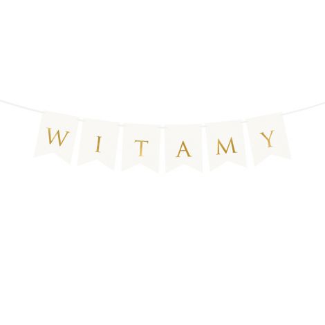 Baner Witamy, 15 x 80 cm, biały