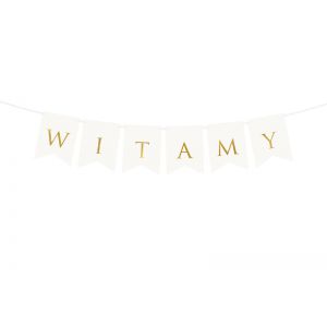 Baner Witamy, 15 x 80 cm, biały