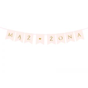 Baner Mąż Żona, 15 x 110 cm, jasny różowy