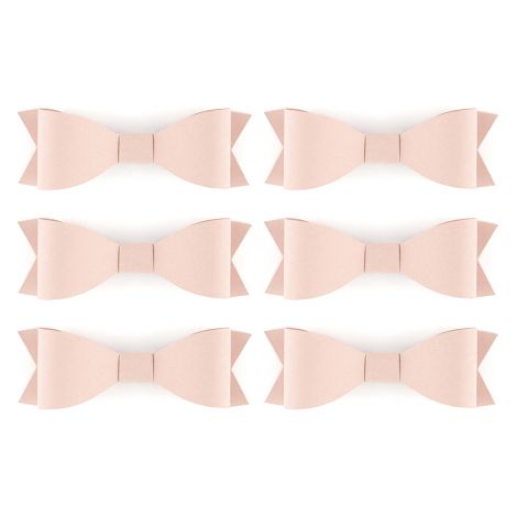 Dekoracje papierowe Kokardki, 9,5 x 3,2 cm, pudrowy róż, 6 sztuk - 3