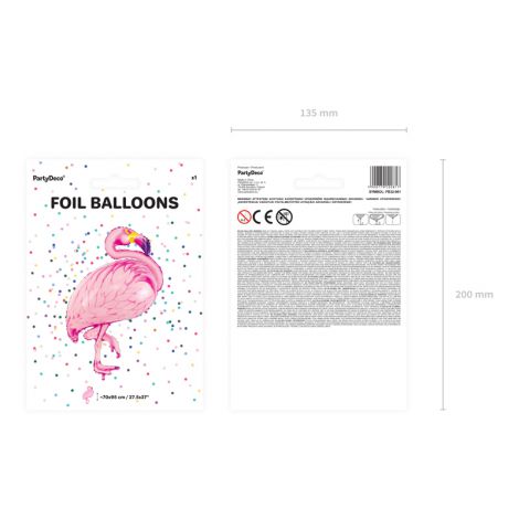 Balon foliowy Flaming, różowy, 70x95cm - 2
