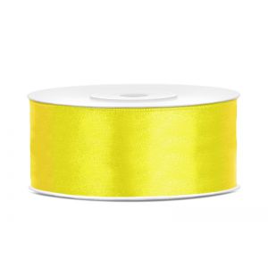 Tasiemka satynowa PartyDeco Żółta, 25mm x 25m