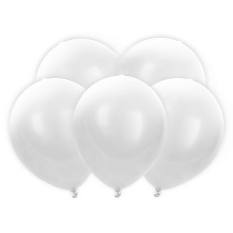 Balony Led, 30 cm, biały, 5 sztuk