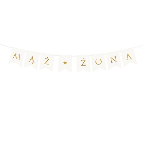 Baner Mąż Żona, 15 x 110 cm, biały