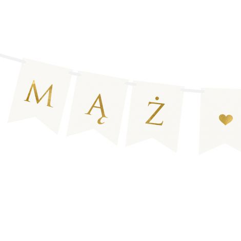 Baner Mąż Żona, 15 x 110 cm, biały - 2
