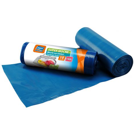 Worki na śmieci Ravi 140l 90x110cm/10szt LDPE, Niebieskie