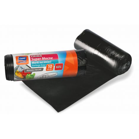 Worki na śmieci Ravi Prima 60l 10szt LDPE, Czarne