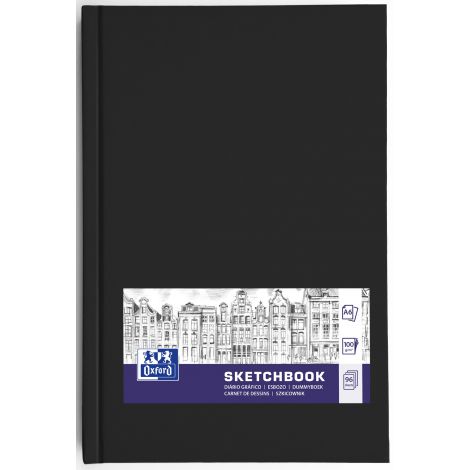 Szkicownik Oxford Sketchbook Szyty A6/96/100g Czarny