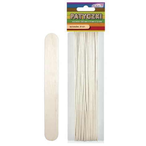 Patyczki kreatywne Aliga naturalne 20cm, 25szt