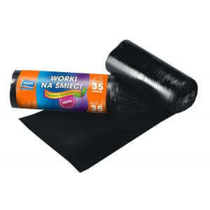 Worki na śmieci Ravi 35l 50x60cm/50szt HDPE, Czarne