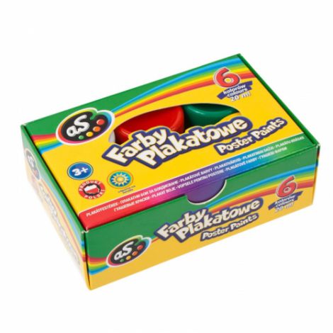 Farby plakatowe As, 6 kolorów, 20 ml