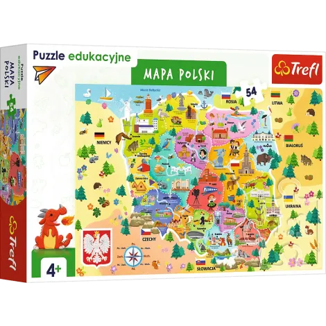 Puzzle Trefl 54el Mapa Polski