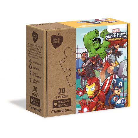 Puzzle Clementoni 2x20el Play For Future Marvel Superhero