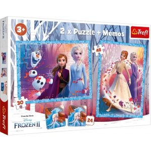 Puzzle Trefl 2w1: 30, 48el + Memos Frozen 2