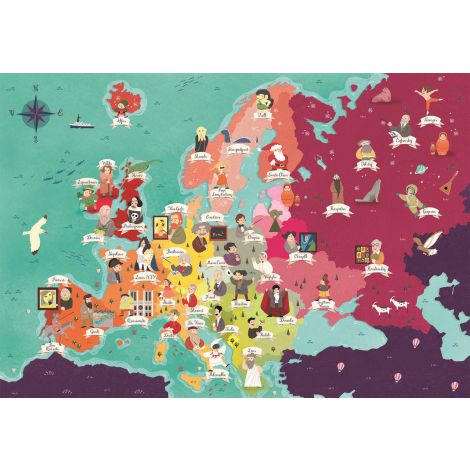 Puzzle Clementoni 250el Supercolor Exploring Maps Great People In Europe - 2