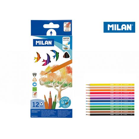 Kredki akwarelowe Milan 431 trójkątne, 12 kolorów - 2
