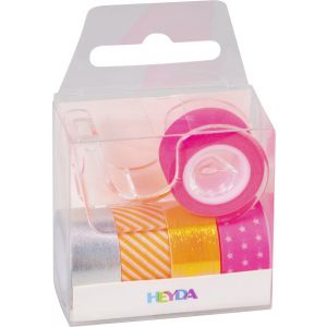 Tasiemki z dyspenserem Heyda Neon 5szt, Różowe