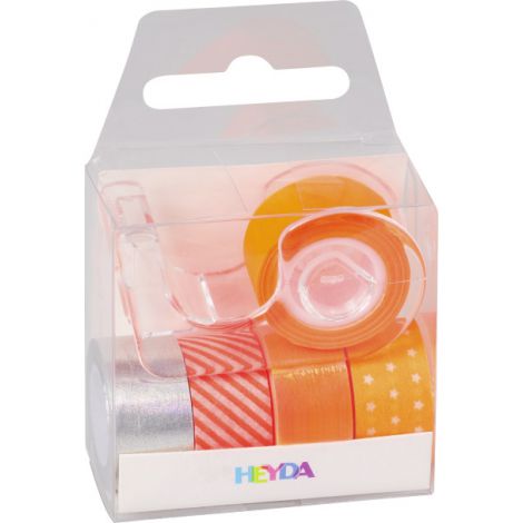Tasiemki z dyspenserem Heyda Neon 5szt, Pomarańczowe