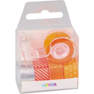 Tasiemki z dyspenserem Heyda Neon 5szt, Pomarańczowe