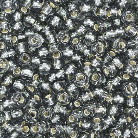 Koraliki szklane Knorr Prandell 2.5mm, Srebrno-czarne transparentne