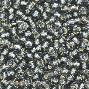 Koraliki szklane Knorr Prandell 2.5mm, Srebrno-czarne transparentne