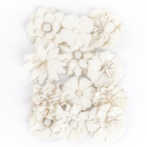 Kwiatki papierowe dpCraft Białe 12szt
