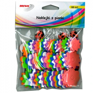 Naklejki z mikrogumy Brewis Kwiatki, 60szt