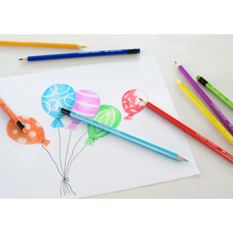 Kredki ołówkowe Faber-Castell z gumką, 12 kolorów - 2