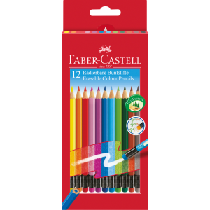 Kredki ołówkowe Faber-Castell z gumką, 12 kolorów