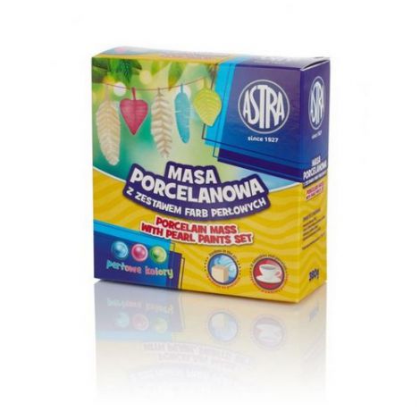 Masa porcelanowa Astra z zestawem farb perłowych 380g, 3 kolory
