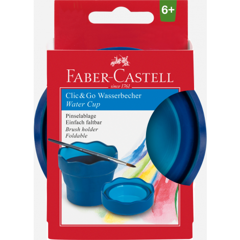 Kubek na wodę do malowania Faber-Castell Clik&Go, niebieski