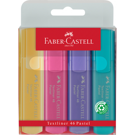 Zakreślacze Faber-Castell 1546 pastelowe, 4 kolory