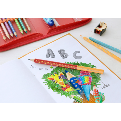 Ołówek Faber-Castell Jumbo Grip, pomarańczowo-czerwony - 4