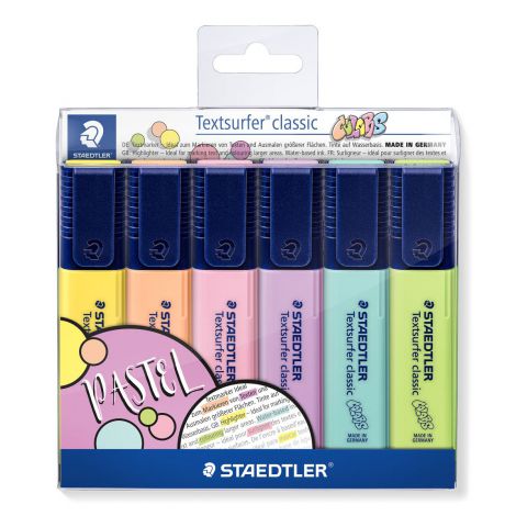 Zakreślacze Staedtler Classic Colors, 6 kolorów
