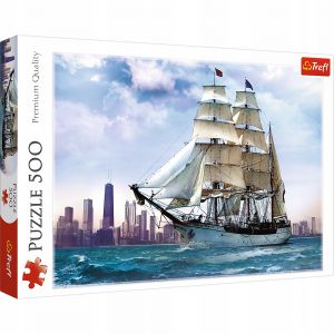 Puzzle Trefl 500el Żaglowiec Na Tle Chicago