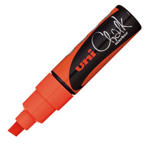 Marker kredowy Uni PWE-8K, pomarańczowy
